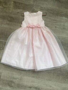 Cinderella Soft Pink Rosette Waist Tulle Party Dress